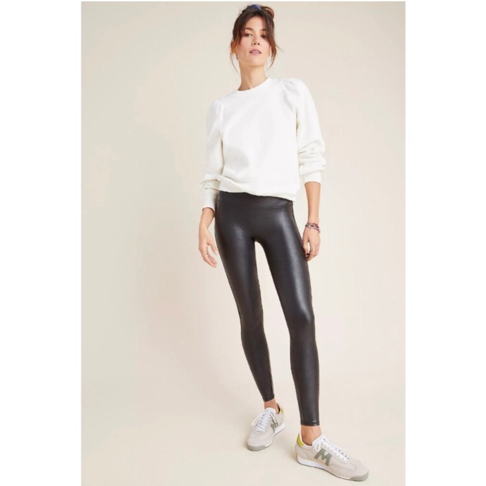 SPANX faux leather tights blk S 4 4/6 ankle